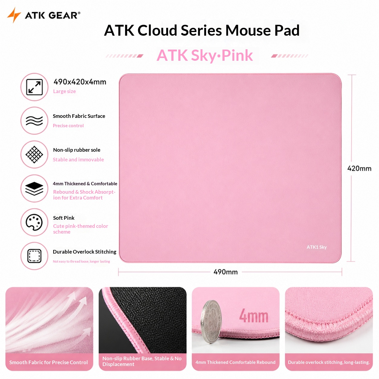 Tappetino da gioco grande ATK  - Pc Gaming Pink recensione e prezzo