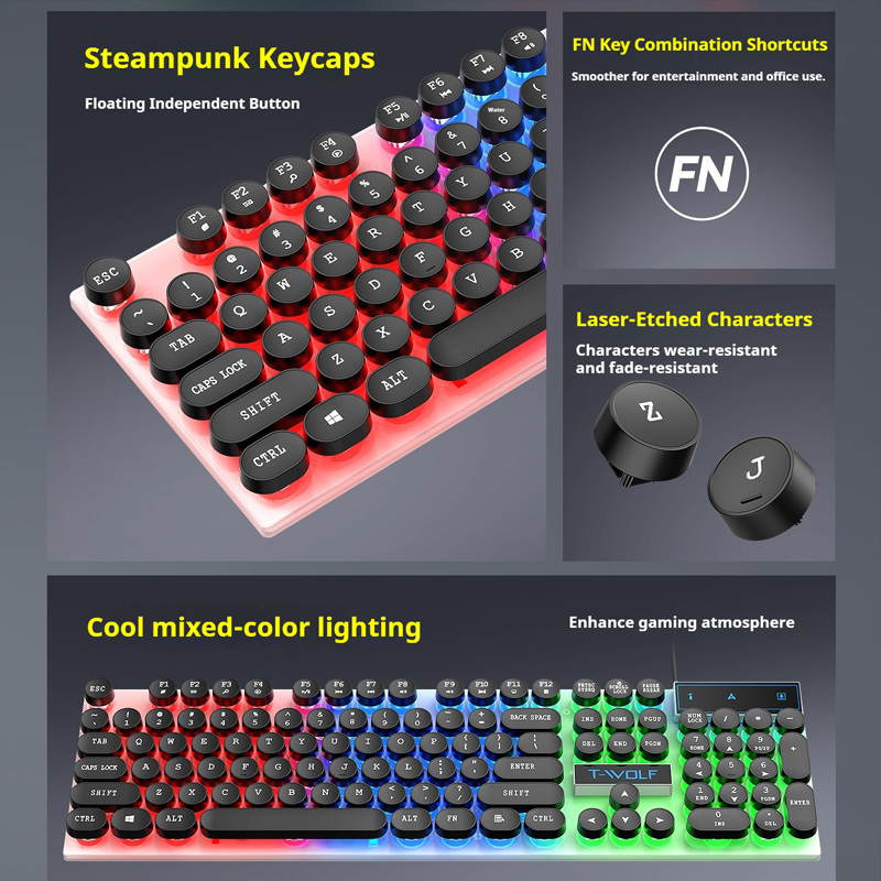 T11T-WOLF Tastiera da Gaming 1 - Pc Gaming Fullset recensione e prezzo